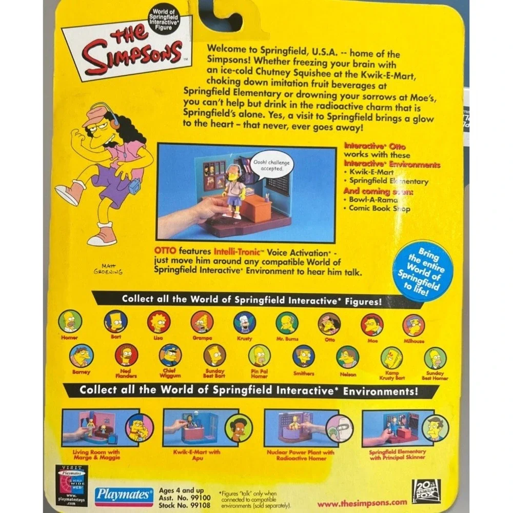 The Simpsons World of Springfield WoS Series 3 Otto Action Figure Playmates 2000